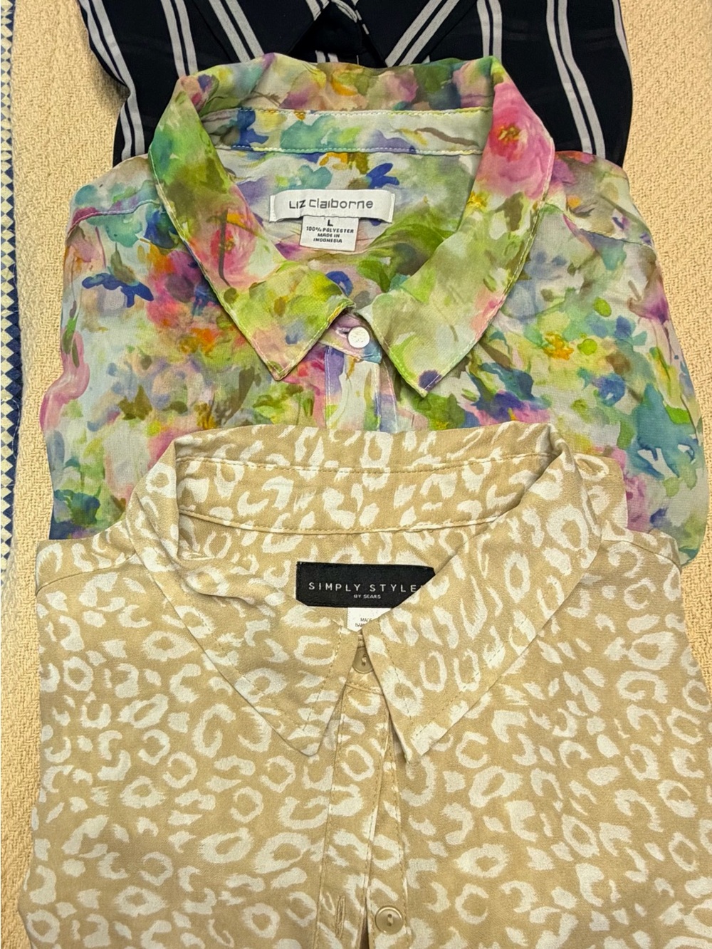 Simply Styled Beige and White Animal Print Blouse